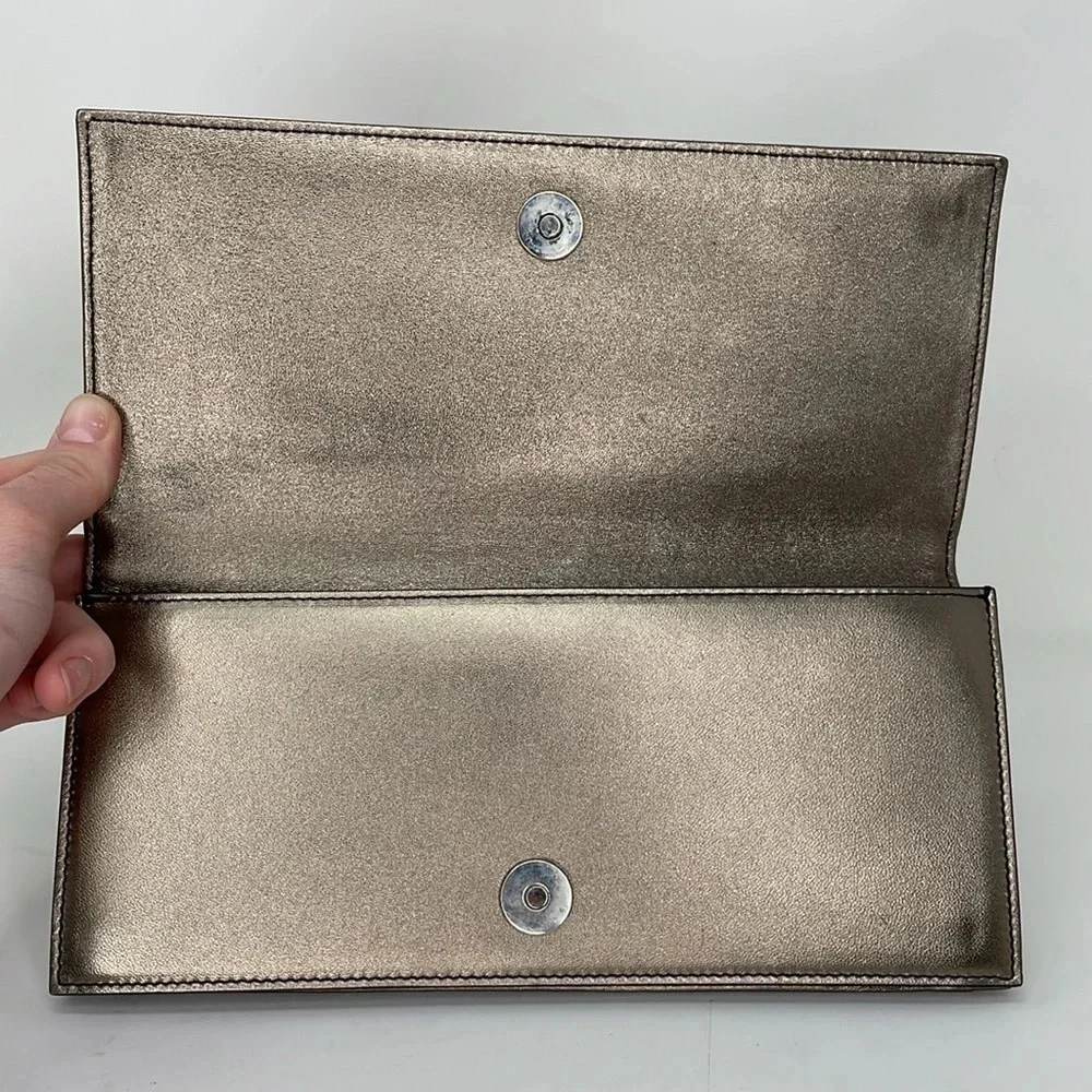 GUCCI Wallet Women's Gold Bronze Folding Magnetic Closure Dust Bag - Picture 5 of 16
